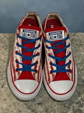 Converse All Star Stripes and Stars American Flag Red White & Blue Sneakers Juni